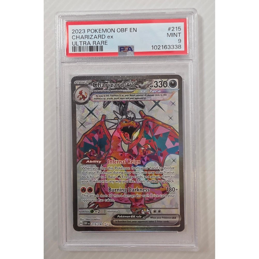 Pokemon Charizard ex PSA 9 Black Multi Excellent 215/197